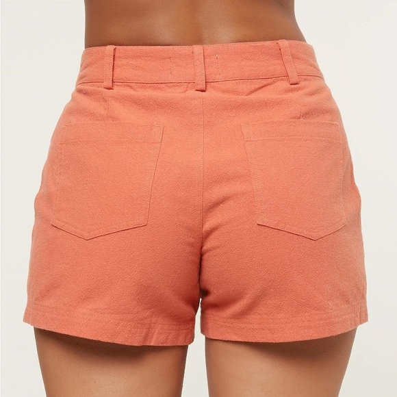 New O'Neill Morrison Rust Orange Beachy Linen Blend Shorts 28 - Picture 3 of 10